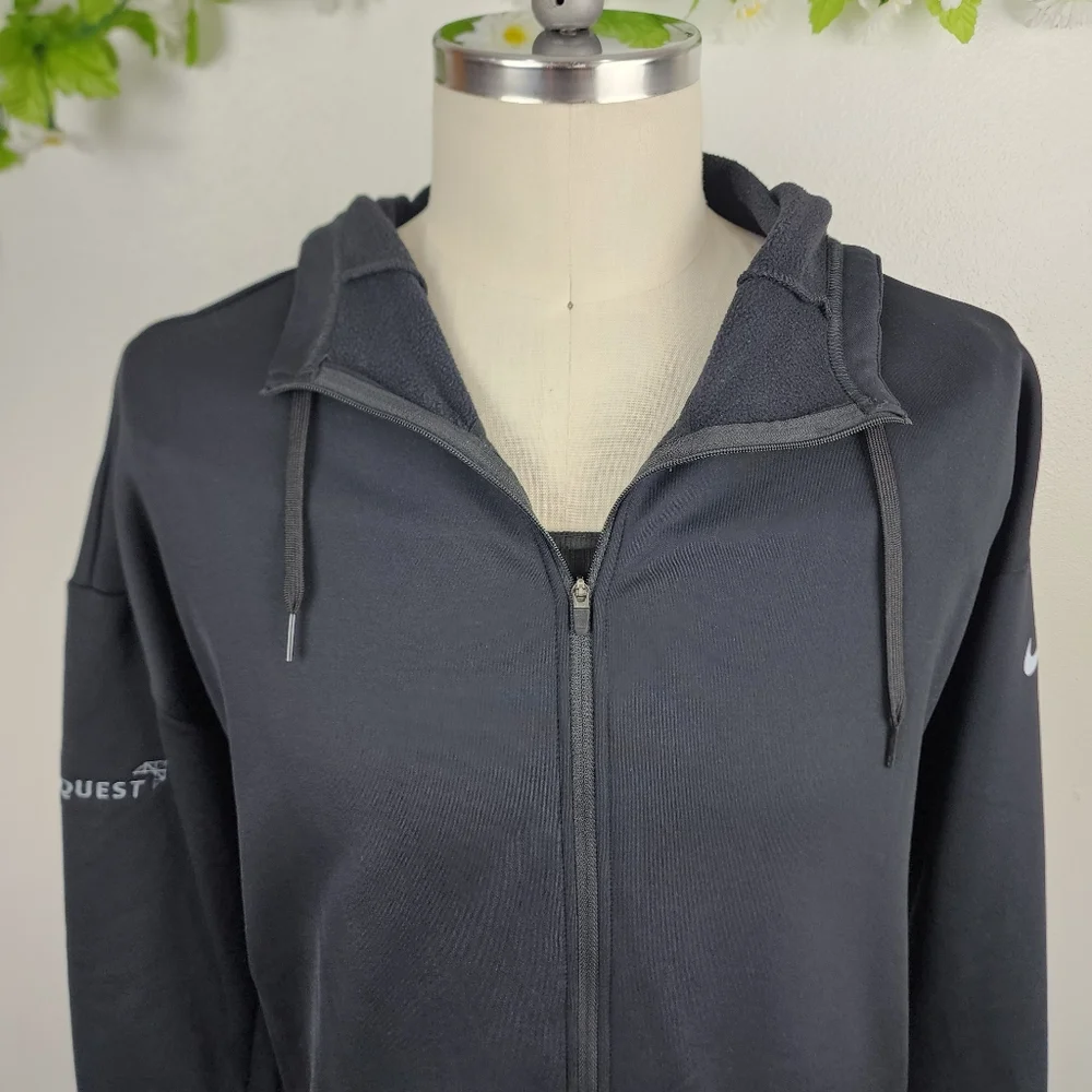 Nike Therma Fit Black Jacket - Zip Up Hooded Sz Mens XL